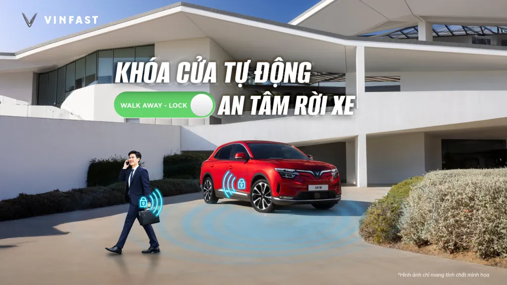Chủ xe VinFast VF 8 rời đi, xe tự động khóa cửa nhờ tính năng Walk-Away Lock